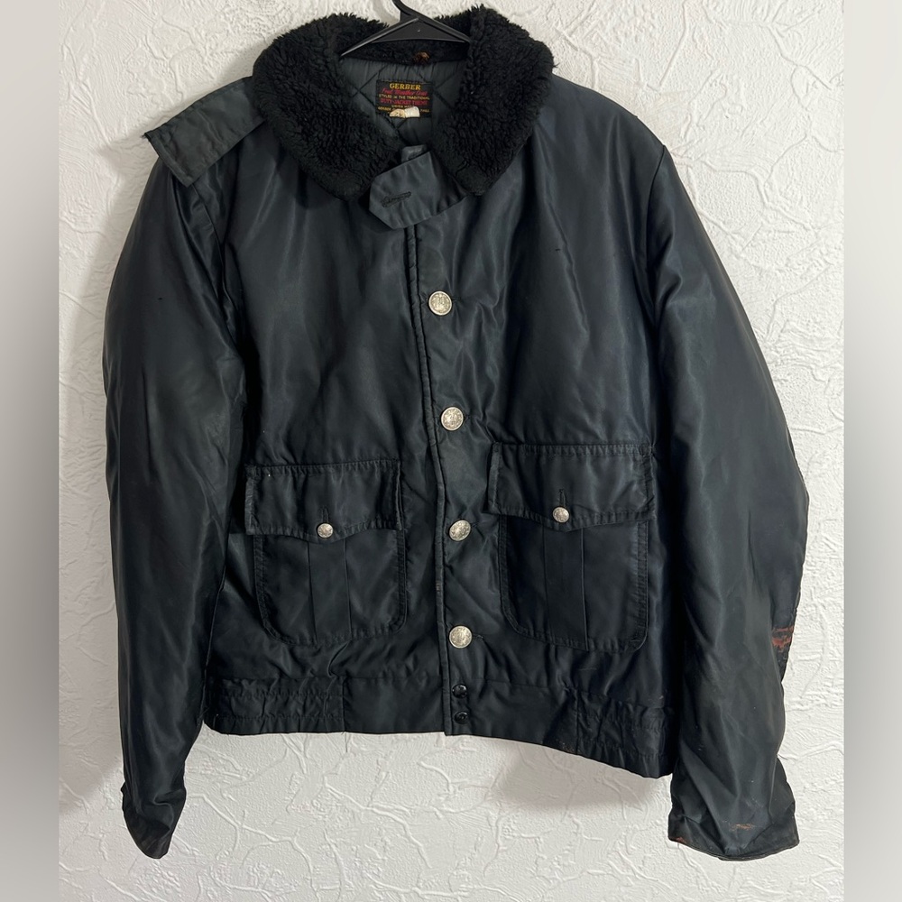 Vintage 70’s Gerber Original Foul Weather Union Made in USA Duty Theme Jacket L